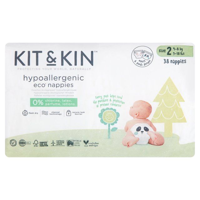 Kit &amp;amp; Kin Eco Nappies Size 2 (4-8kg)   38 per pack