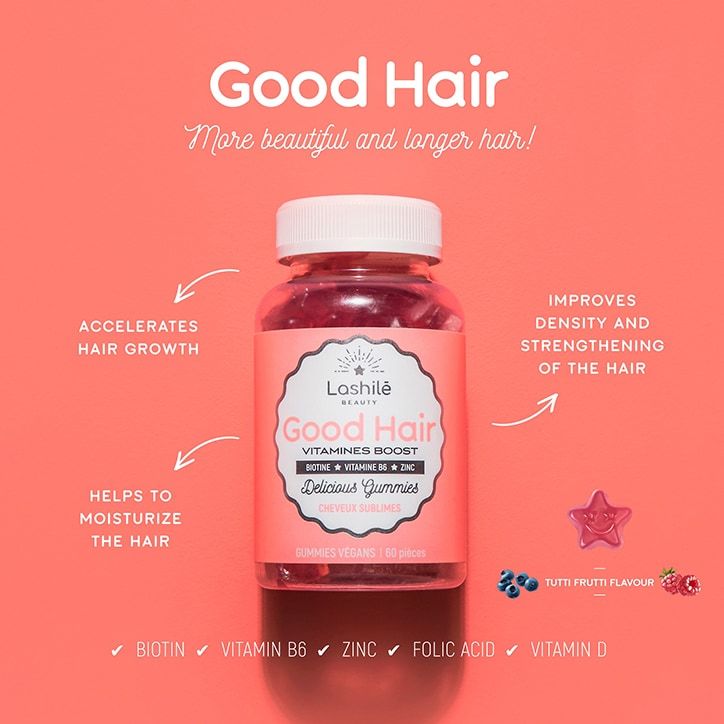 Lashil&amp;eacute; Beauty Good Hair Vitamins Boost Sublime Hair Tutti Frutti Flavour 60 Vegan Gummies
