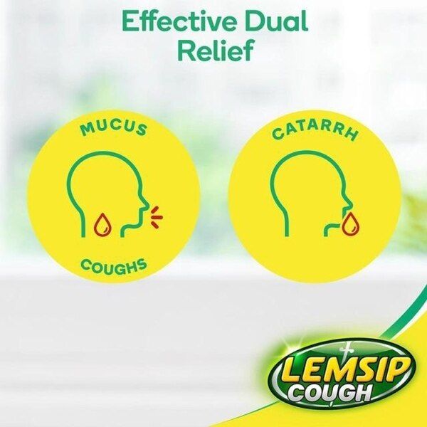 Lemsip Cough Liquid Mucus Cough &amp;amp; Catarrh Relief 180ml