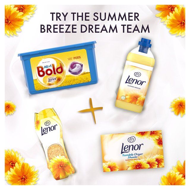 Lenor Fabric Tumble Dryer Sheets Summer Breeze   34 per pack