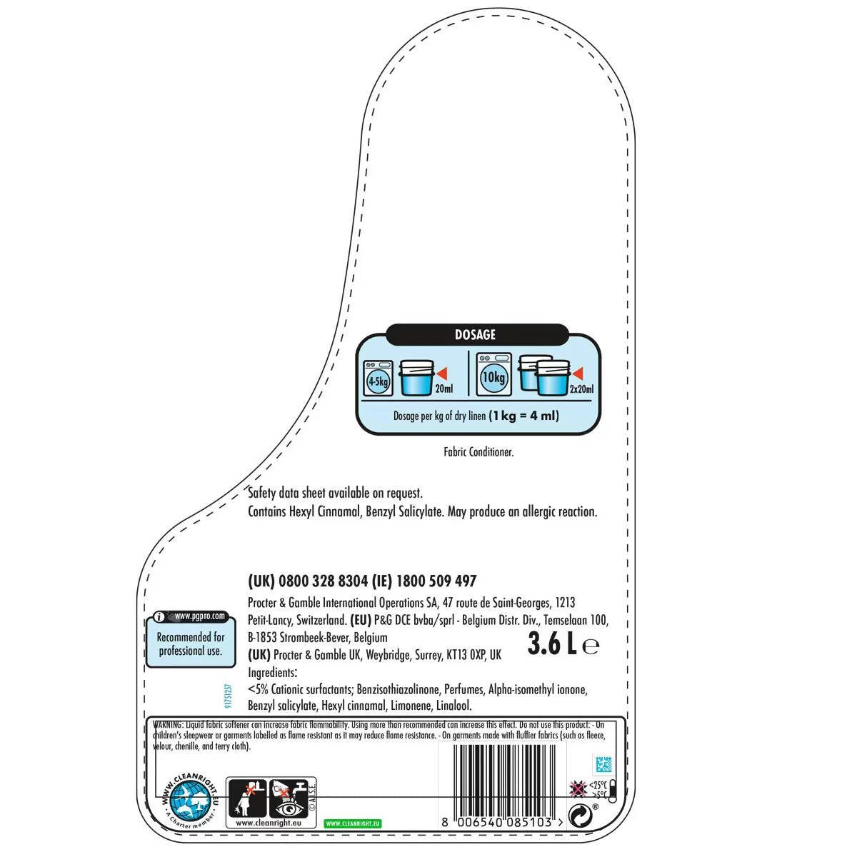 Lenor Wellbeing Collection Jasmine &amp;amp; Red Berries Fabric Conditioner, 3.6L (180 Wash)