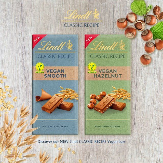 Lindt Classic Recipe Vegan Hazelnut Chocolate Bar   100g