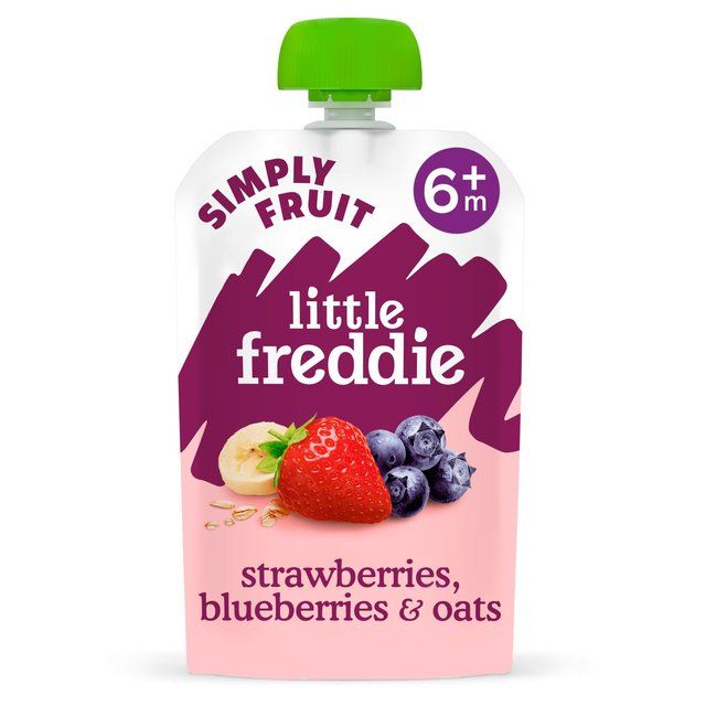 Little Freddie Strawberries Blueberries &amp;amp; Oats Organic Pouch 6 mths+   100g