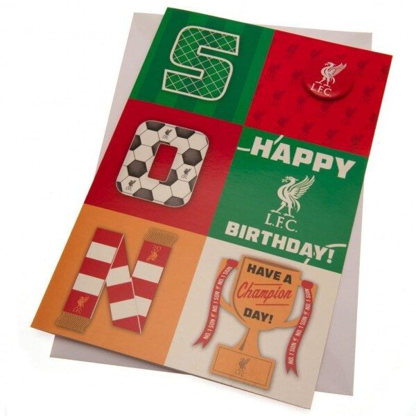 Liverpool FC Son Birthday Card (23cm x 15cm)