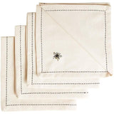 M&amp;amp;S Embroidered Bee Cotton Napkins   4 per pack
