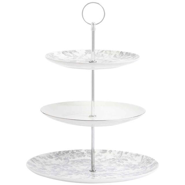 M&amp;amp;S Floral Cake Stand Grey