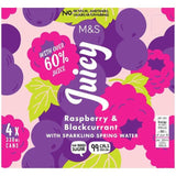 M&amp;amp;S Juicy Sparkling Raspberry &amp;amp; Blackcurrant Water   4 x 330ml