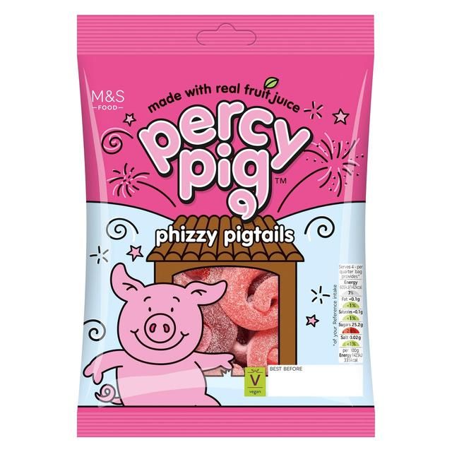 M&amp;amp;S Percy Pig Phizzy Pigtails   170g