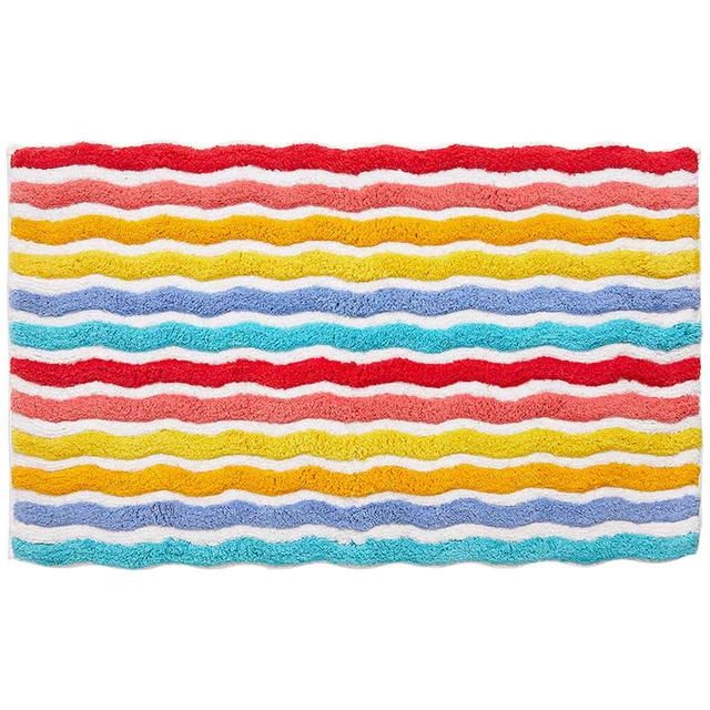 M&amp;amp;S Pure Cotton Rainbow Squiggle Bath Mat