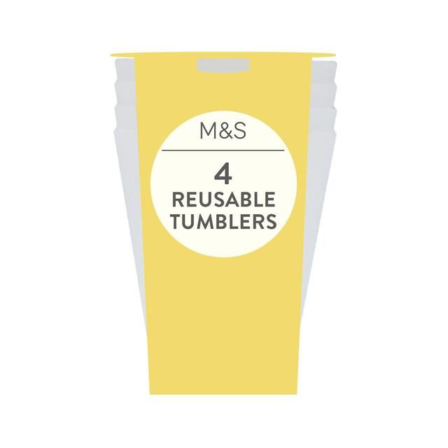 M&amp;amp;S White Reusable Picnic Tumblers   4 per pack