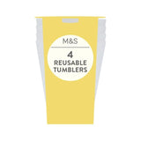 M&amp;amp;S White Reusable Picnic Tumblers   4 per pack