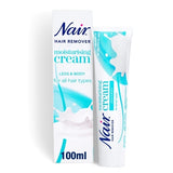 Nair Feuchtigkeitsspendende Haarentfernungscreme für alle Haartypen, 100 ml