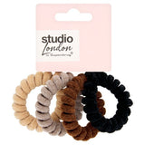 Studio London Spiral-Haarbänder in Nude-Farben, 4er-Pack