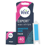 Veet Expert Kaltwachsstreifen für empfindliches Gesicht, 40 Stück 