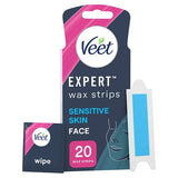 Veet Expert Wachsstreifen zur Gesichtshaarentfernung für empfindliche Haut, 20 Stück