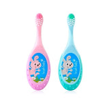 Brush Baby FlossBrush™ Zahnbürste (0-3 Jahre) Doppelpackung - Rosa &amp; Türkis