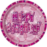 Einzigartige 9-Zoll-Teller – Rosa Glitzer