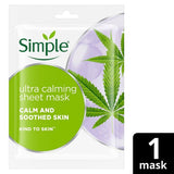 Simple Ultra Calming Hanf Biologisch Abbaubare Tuchmaske 1 Stück