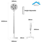 Make Up Vanity Mirror 3-in-1 Portable Smart Fan &amp;amp; LED Light