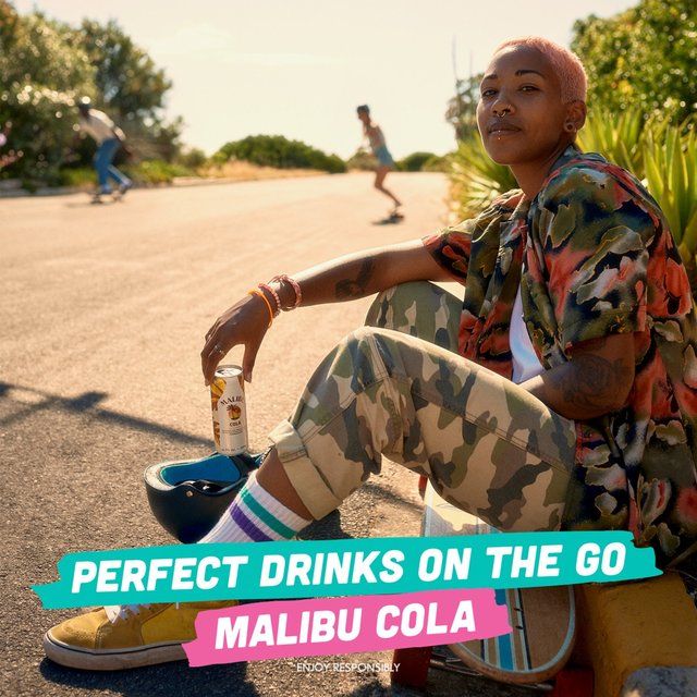 Malibu Coconut Rum &amp;amp; Cola Sparkling Pre-Mixed Can   25cl