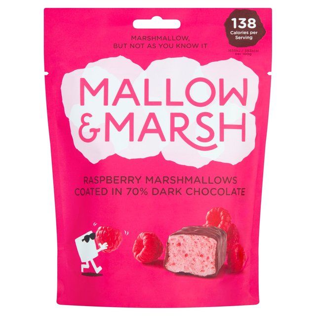 Mallow &amp;amp; Marsh Raspberry Marshmallows Coated in 70% Dark Chocolate