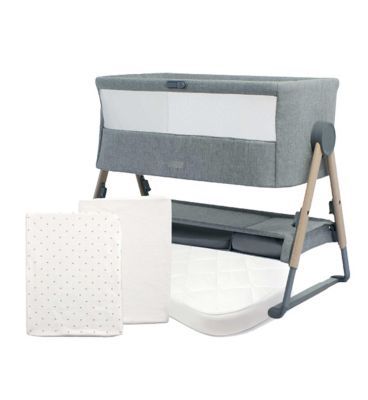 Mamas &amp;amp; Papas Lua Bedside Crib Bundle Grey