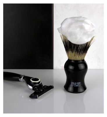 men-&amp;uuml; Black Barbiere Pure Bristle Shaving Brush with stand &amp;amp; free 15ml shave cr&amp;egrave;me buddy tube