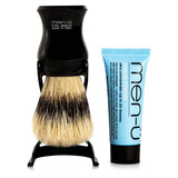 men-&amp;uuml; Black Barbiere Pure Bristle Shaving Brush with stand &amp;amp; free 15ml shave cr&amp;egrave;me buddy tube