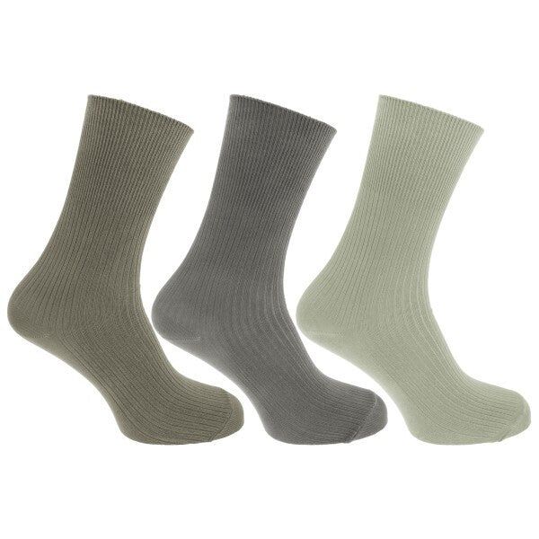 Mens Bamboo Viscose Socks (Pack Of 3) (UK Shoe 6-11) Green/Grey / 1EA