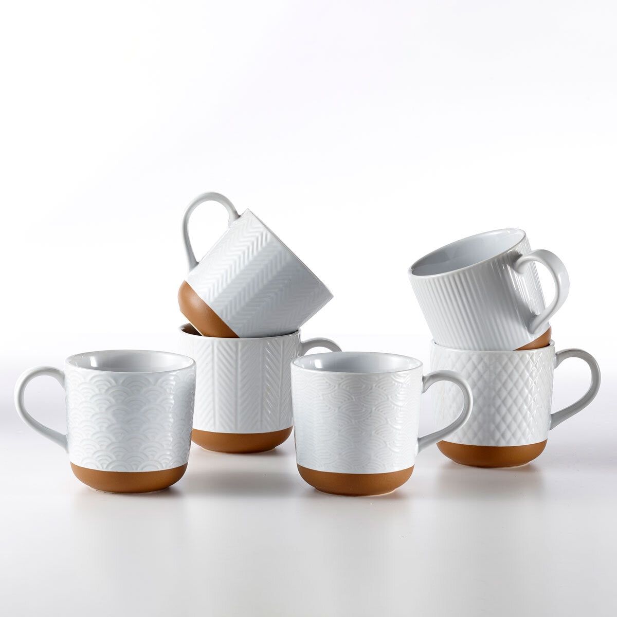Mesa Ceramic Mug Set, 350ml, 6 Pack
