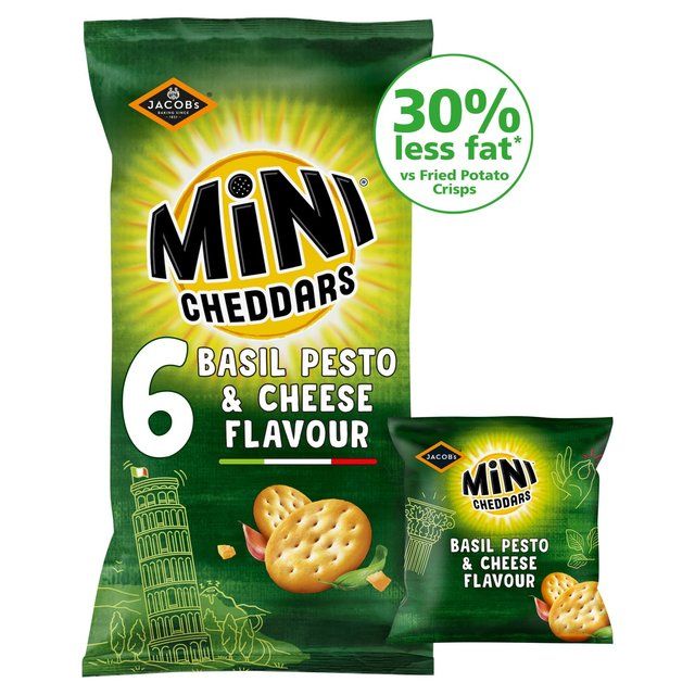 Mini Cheddars Nibblies Cheese &amp;amp; Pesto Multipack Snacks   6 x 17g
