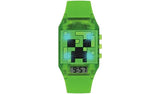 Mojang Minecraft Kid's Green Silicone Strap Watch