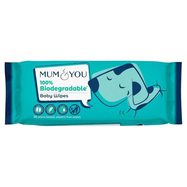 Mum &amp;amp; You 100% Biodegradable Baby Wipes Jumbo Pack   12 x 56 per pack