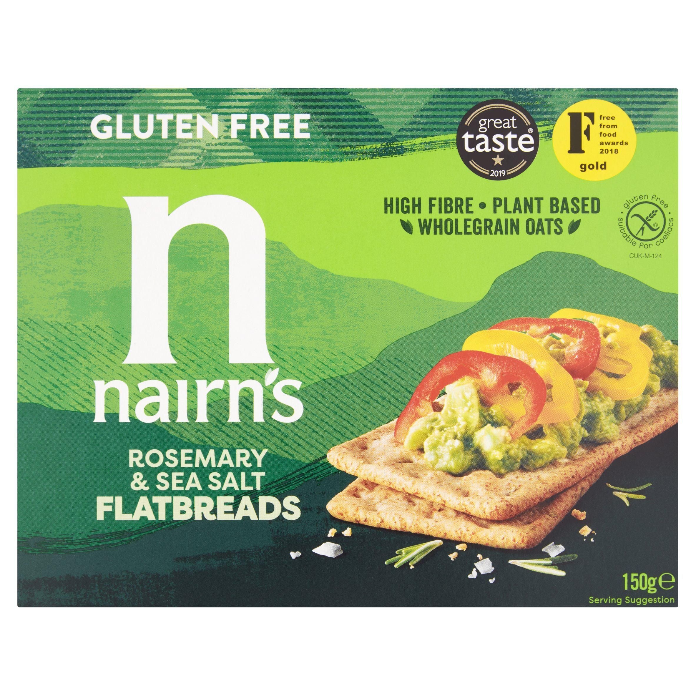 Nairn's Gluten Free Flatbread Rosemary &amp;amp; Sea Salt 150g