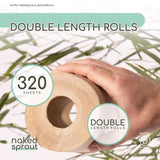 Naked Sprout Extra Long Unbleached Bamboo Toilet Roll   24 per pack