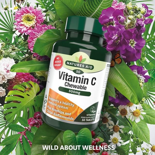 Natures Aid Chewable Vitamin C Supplement Capsules 500mg    50 per pack