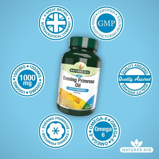 Natures Aid Evening Primrose Oil Soft Gel Capsules 1000mg