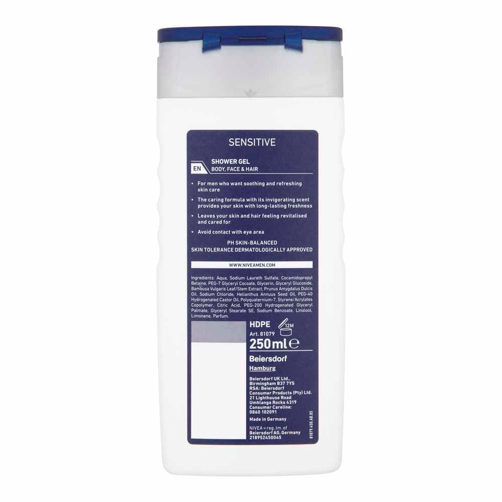 NIVEA MEN Sensitive Shower Gel for Body, Face &amp;amp; Hair 250ml
