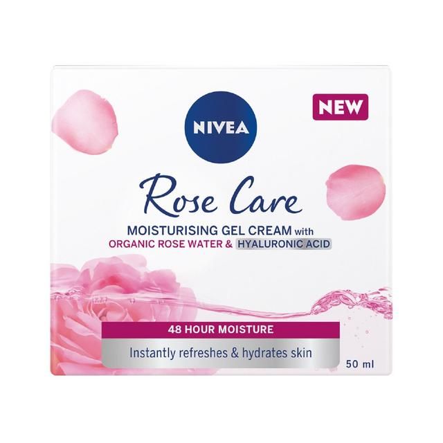 NIVEA Rose Care Moisturiser Gel Cream with Rose Water and Hyaluronic Acid   50ml