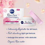 NIVEA Rose Care Moisturiser Gel Cream with Rose Water and Hyaluronic Acid   50ml