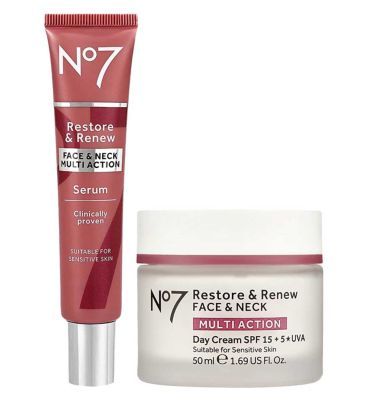 No7 Restore &amp;amp; Renew MULTI ACTION Day Cream &amp;amp; Serum Bundle