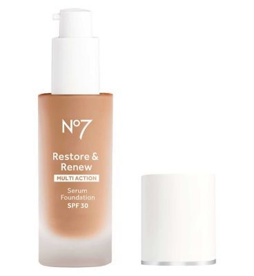 No7 Restore &amp;amp; Renew Serum Foundation 30ml SPF 30 warm beige
