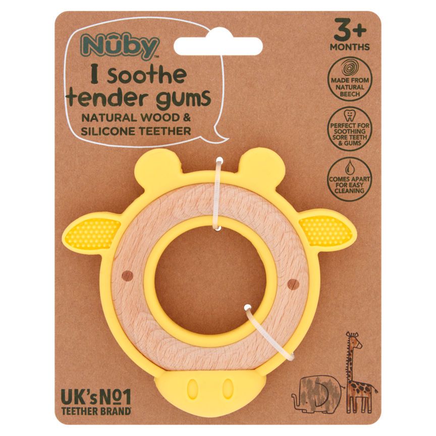 Nuby Natural Wood &amp;amp; Silicone Teether 3+ Months