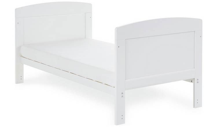 Obaby Grace Cot Bed, Cot Top Changer &amp;amp; Mattress &amp;ndash; White