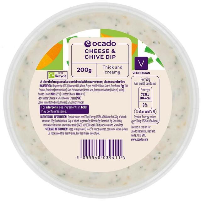 Ocado Cheese &amp;amp; Chive Dip   200g