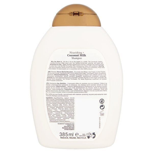 OGX Nourishing+ Coconut Milk pH Balanced Shampoo 385ml