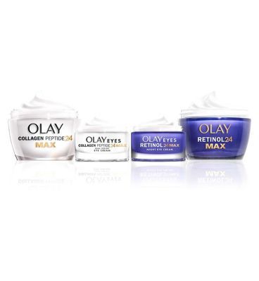 Olay Plump Up The Party with Collagen Peptide24 MAX Day Moisturiser + Eye Cream &amp;amp; Retinol24 MAX Night Moisturiser + Eye Cream