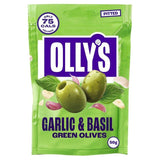 Olly's Olives Basil &amp;amp; Garlic Green Halkidiki Olives - The Connoisseur   50g