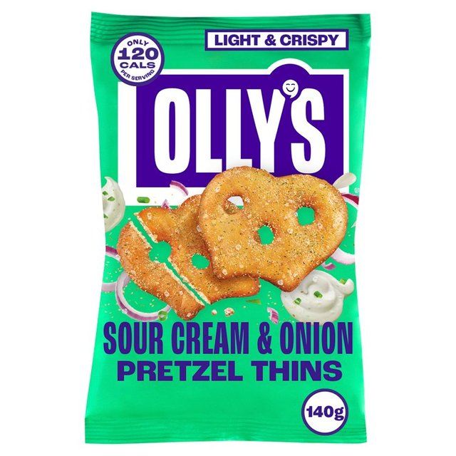 Olly's Pretzel Thins - Sour Cream &amp;amp; Onion   140g