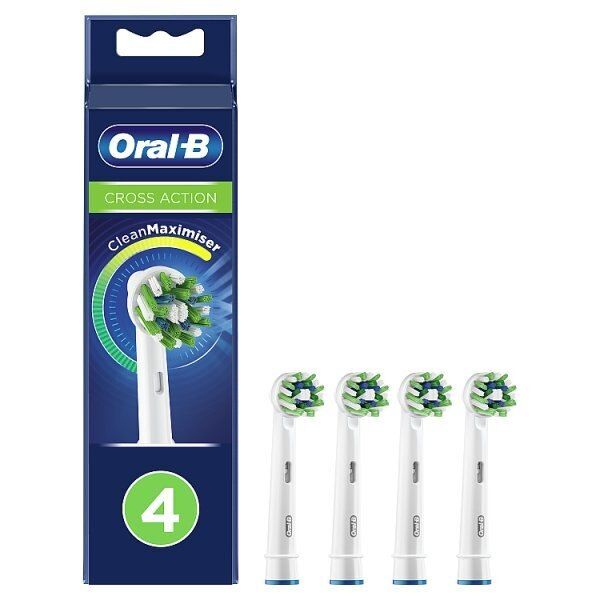 Oral-B CrossAction Replacement Toothbrush Heads, Pack of 4